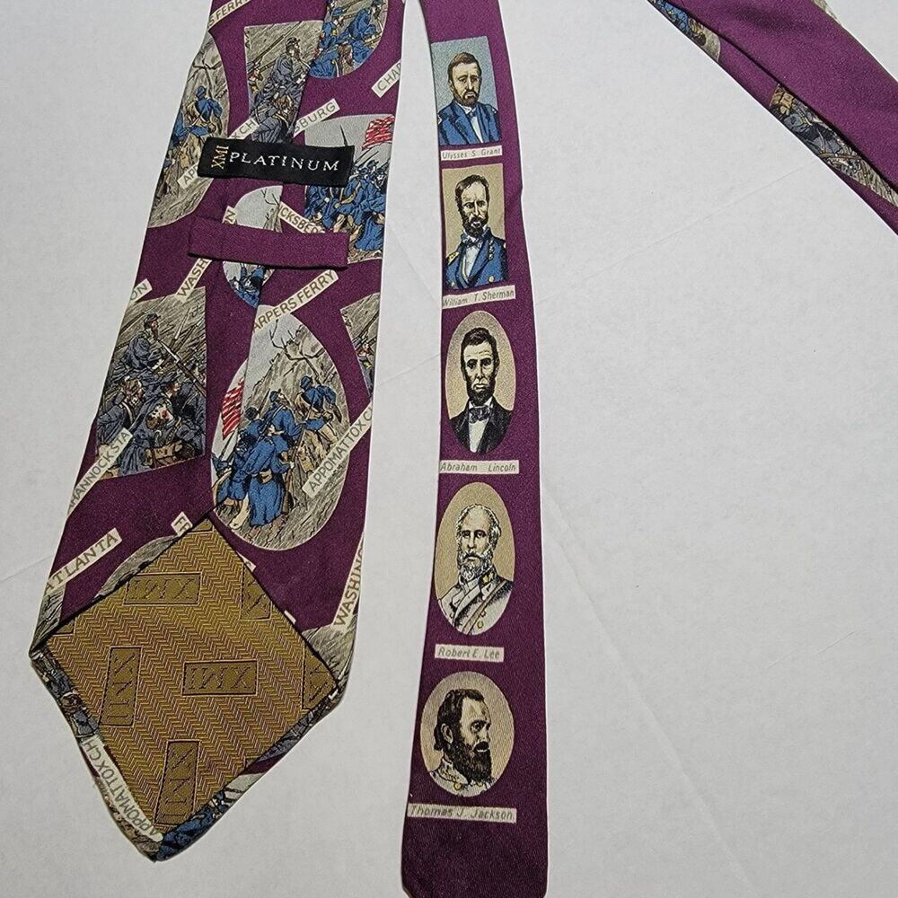 XMI Platinum Tie Civil War Burgundy - All Silk